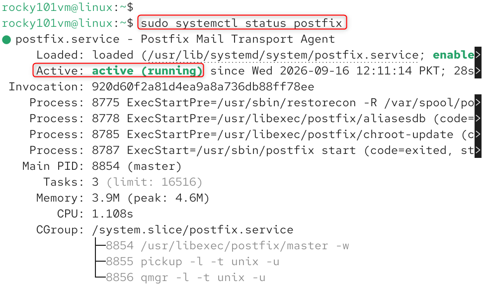 check postfix status