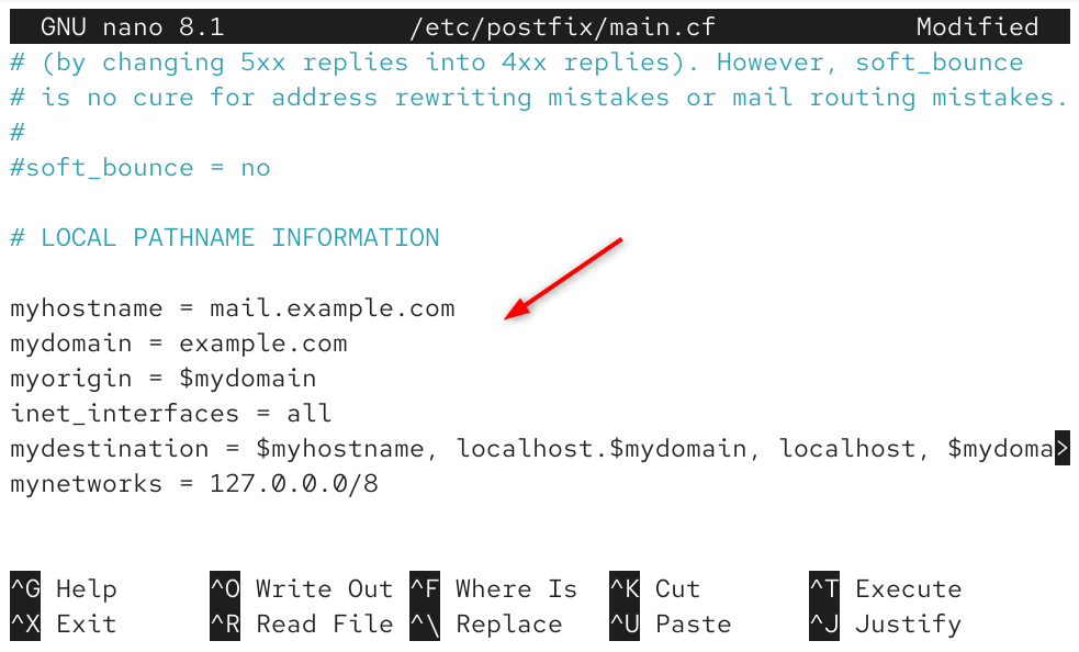 postfix configuration file