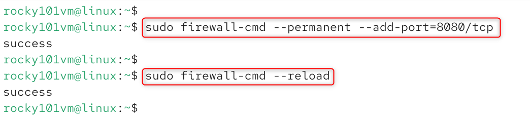configure firewall and open the port