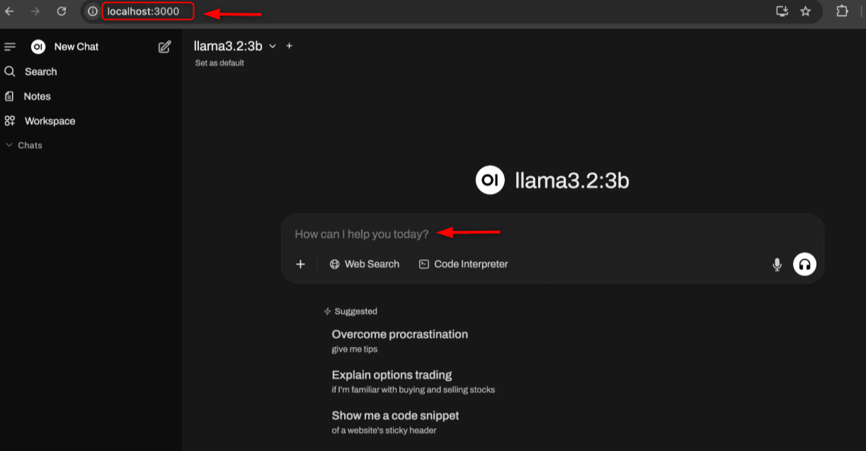 access open webui dashboard