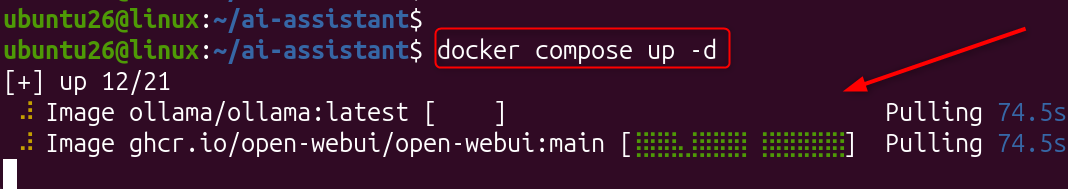 launch stack with docker compose command