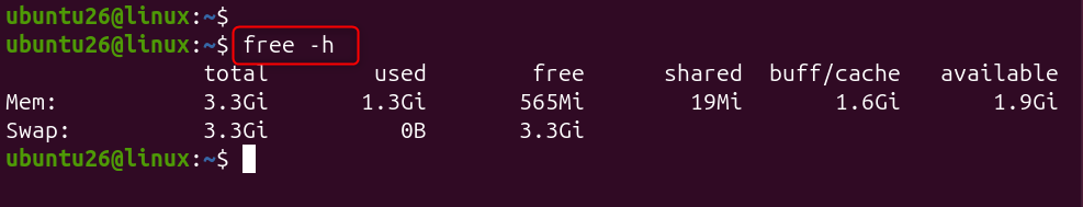 check total and available memory