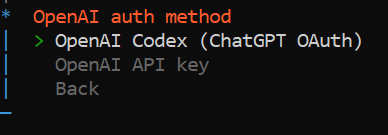 choose openai authentication method