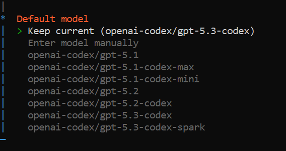 choose default openai model