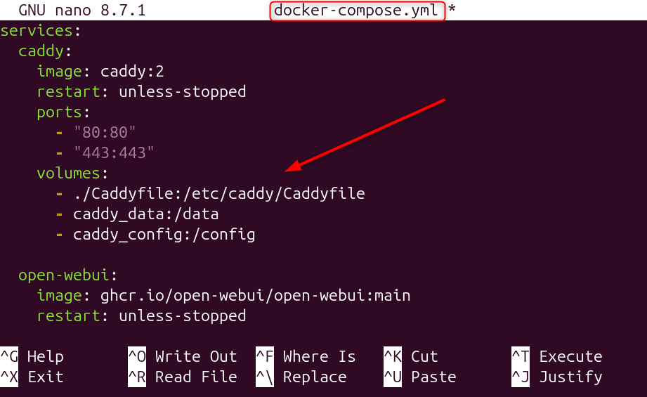 docker compose configuration file