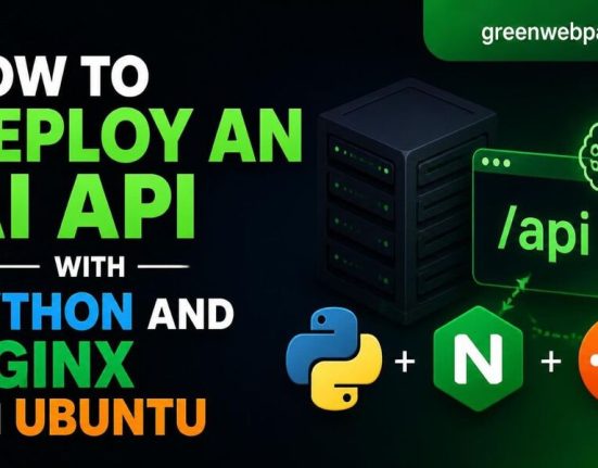 Diagram illustrating AI API deployment with Python, Nginx, and Ubuntu.