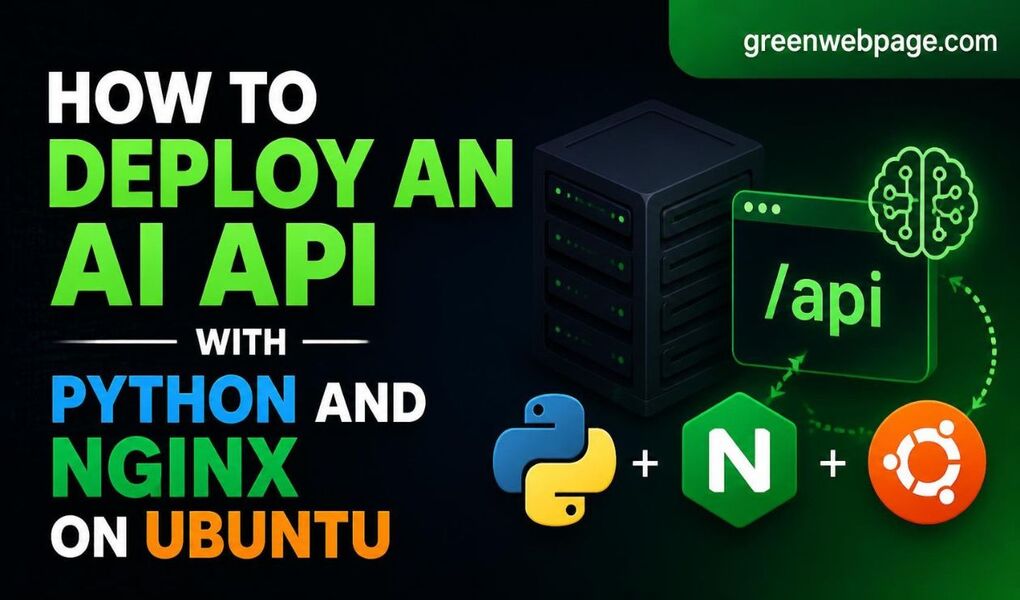 Diagram illustrating AI API deployment with Python, Nginx, and Ubuntu.